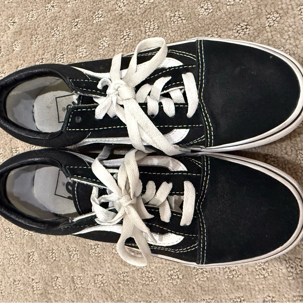 Vans Black Canvas Low-Top Sneakers with White Stripe